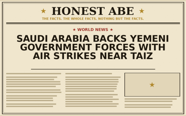 Saudi Arabia Backs Yemeni Government Forces With Air Strikes Near Taiz