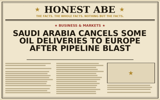 Saudi Arabia Cancels Some Oil Deliveries to Europe After Pipeline Blast