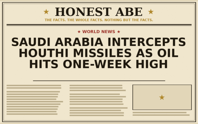 Saudi Arabia Intercepts Houthi Missiles as Oil Hits One-Week High