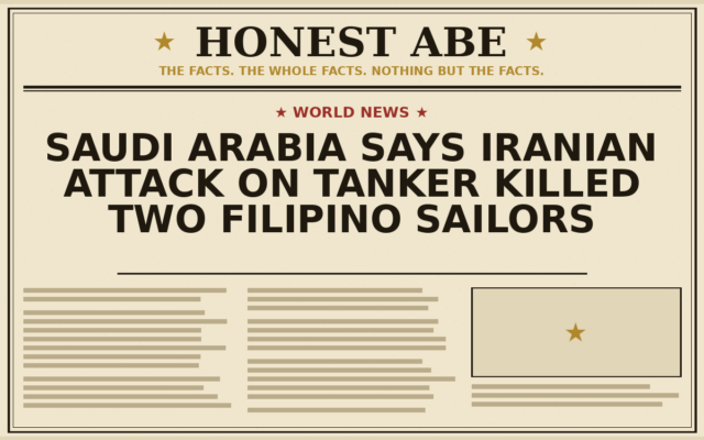 Saudi Arabia Says Iranian Attack on Tanker Killed Two Filipino Sailors