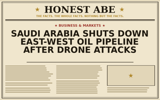 Saudi Arabia Shuts Down East-West Oil Pipeline After Drone Attacks