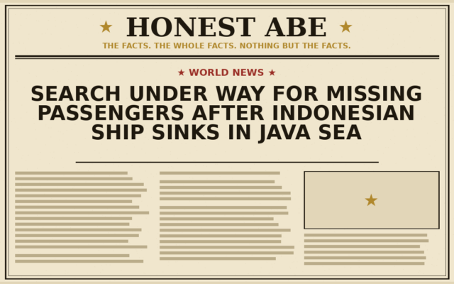Search Under Way for Missing Passengers After Indonesian Ship Sinks in Java Sea