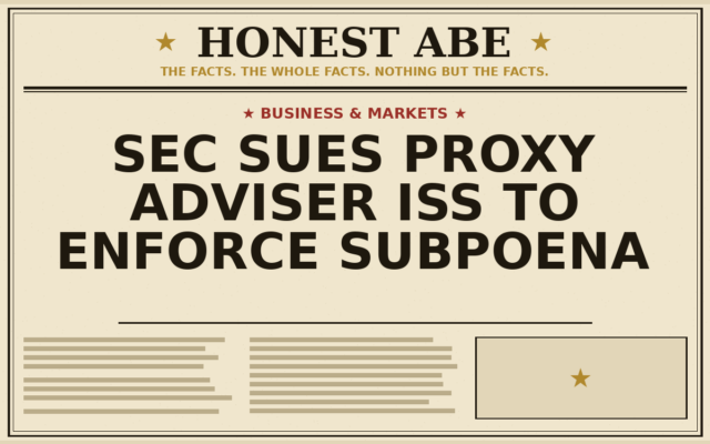 SEC Sues Proxy Adviser ISS to Enforce Subpoena
