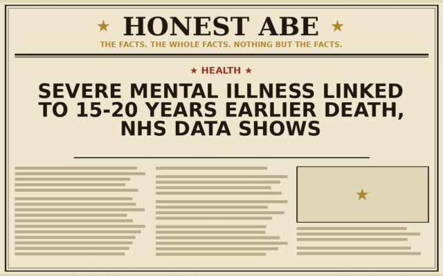 Severe Mental Illness Linked to 15-20 Years Earlier Death, NHS Data Shows