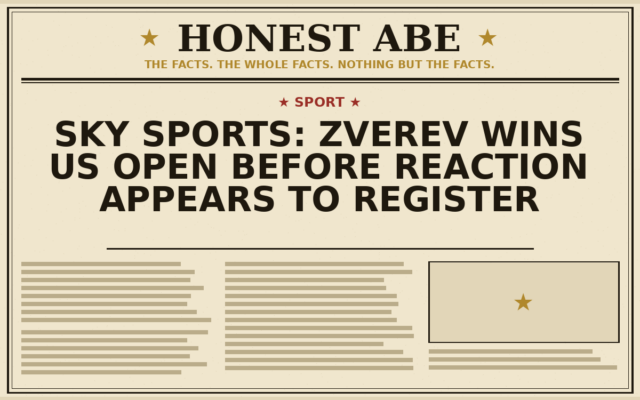 Sky Sports: Zverev Wins US Open Before Reaction Appears to Register