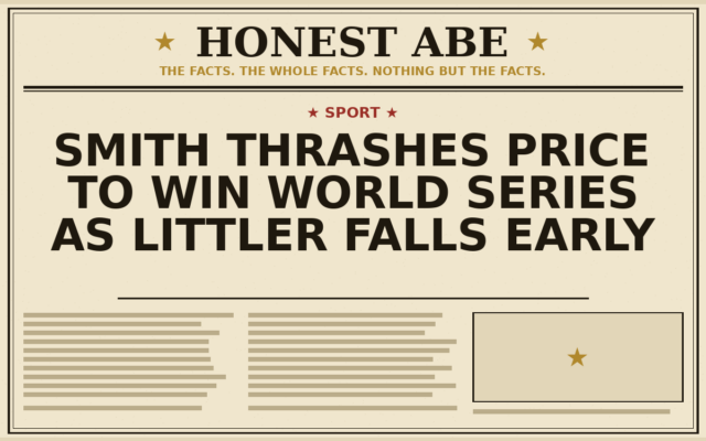 Smith Thrashes Price to Win World Series as Littler Falls Early