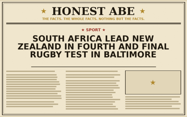 South Africa Lead New Zealand in Fourth and Final Rugby Test in Baltimore