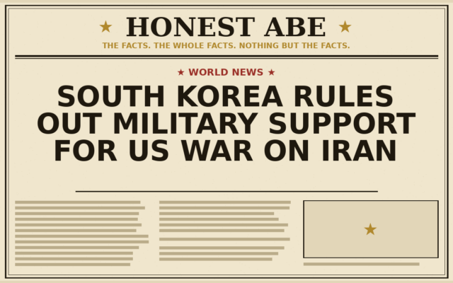 South Korea Rules Out Military Support for US War on Iran