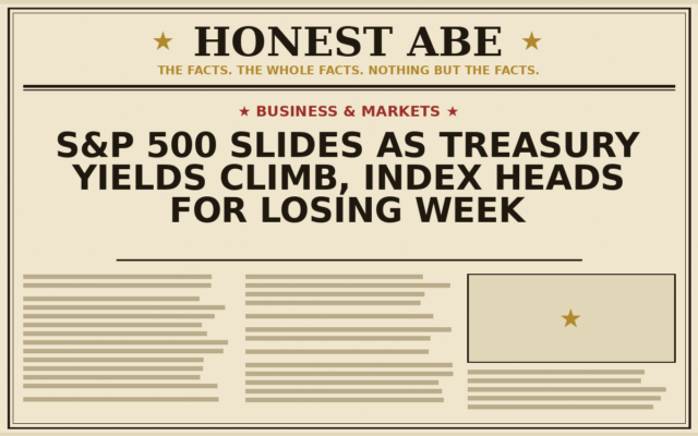 S&P 500 Slides as Treasury Yields Climb, Index Heads for Losing Week