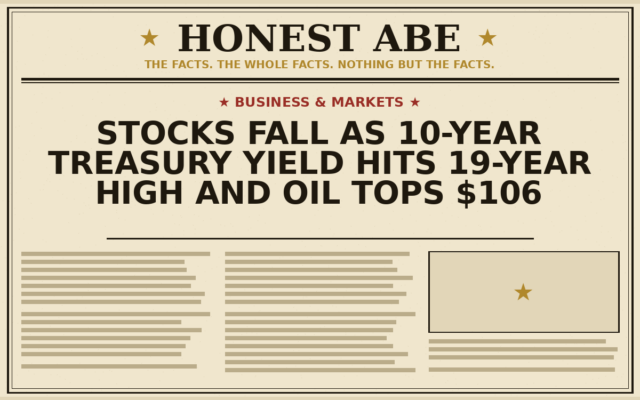 Stocks Fall as 10-Year Treasury Yield Hits 19-Year High and Oil Tops $106