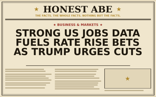 Strong US Jobs Data Fuels Rate Rise Bets as Trump Urges Cuts