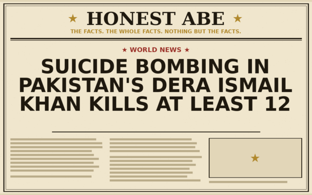 Suicide Bombing in Pakistan’s Dera Ismail Khan Kills at Least 12