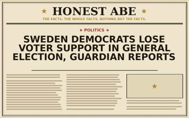 Sweden Democrats Lose Voter Support in General Election, Guardian Reports