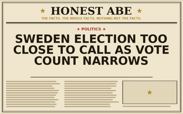 Sweden Election Too Close to Call as Vote Count Narrows