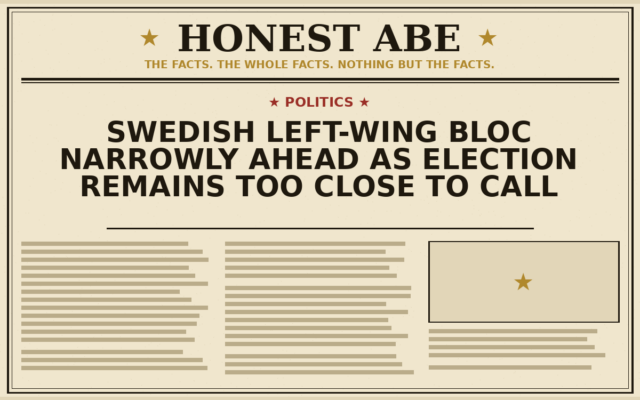Swedish Left-Wing Bloc Narrowly Ahead as Election Remains Too Close to Call