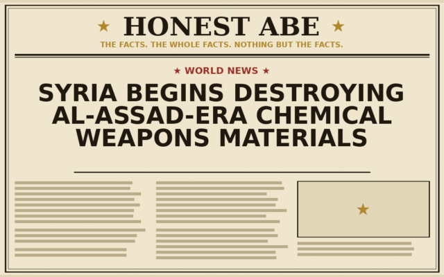 Syria Begins Destroying al-Assad-Era Chemical Weapons Materials
