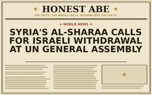 Syria’s al-Sharaa Calls for Israeli Withdrawal at UN General Assembly