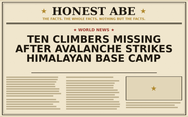 Ten Climbers Missing After Avalanche Strikes Himalayan Base Camp