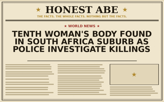 Tenth Woman’s Body Found in South Africa Suburb as Police Investigate Killings