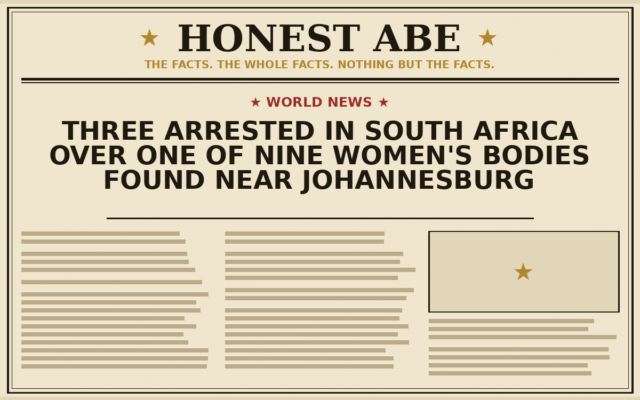 Three Arrested in South Africa Over One of Nine Women’s Bodies Found Near Johannesburg