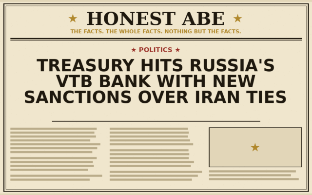 Treasury Hits Russia’s VTB Bank With New Sanctions Over Iran Ties
