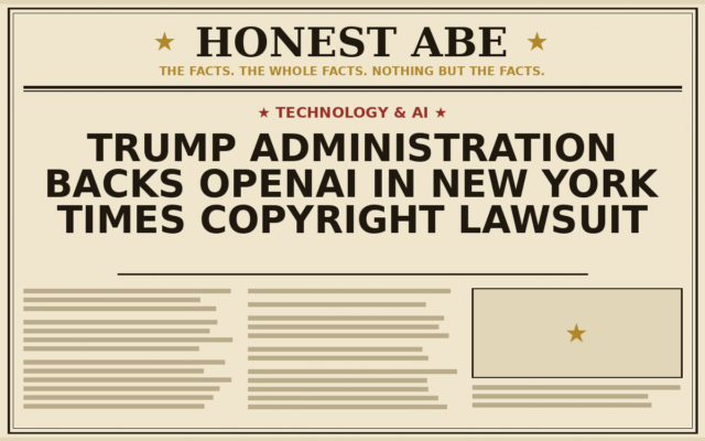Trump Administration Backs OpenAI in New York Times Copyright Lawsuit