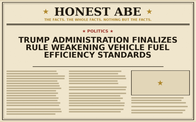 Trump Administration Finalizes Rule Weakening Vehicle Fuel Efficiency Standards