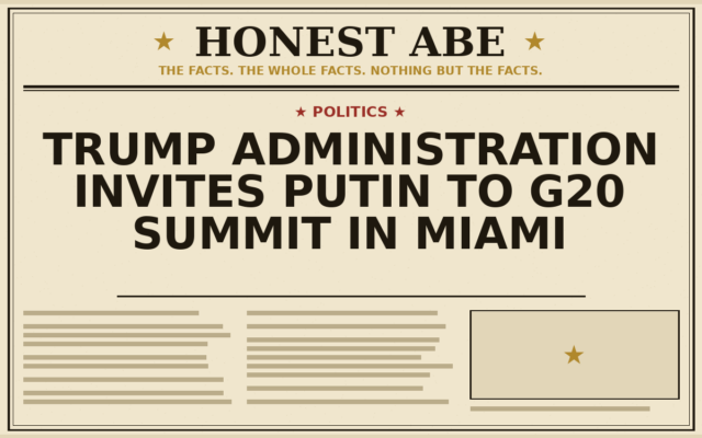 Trump Administration Invites Putin to G20 Summit in Miami