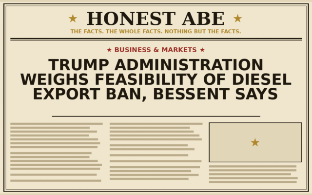 Trump Administration Weighs Feasibility of Diesel Export Ban, Bessent Says