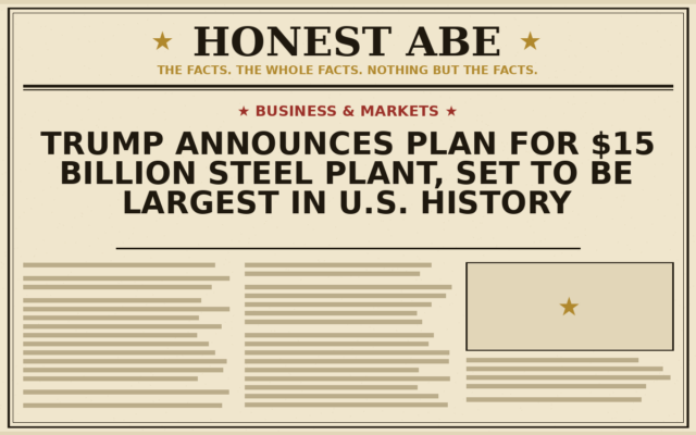 Trump Announces Plan for $15 Billion Steel Plant, Set to Be Largest in U.S. History