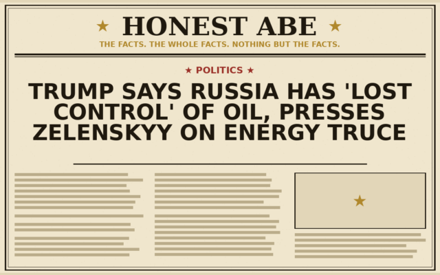 Trump Says Russia Has ‘Lost Control’ of Oil, Presses Zelenskyy on Energy Truce