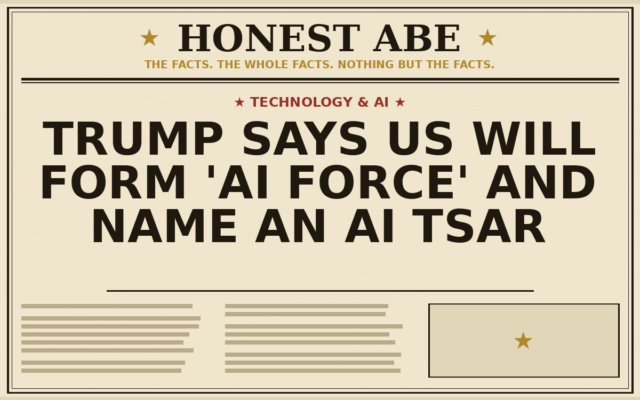 Trump Says US Will Form ‘AI Force’ and Name an AI Tsar