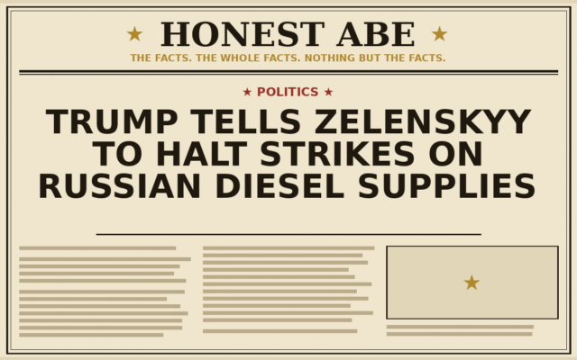 Trump Tells Zelenskyy to Halt Strikes on Russian Diesel Supplies