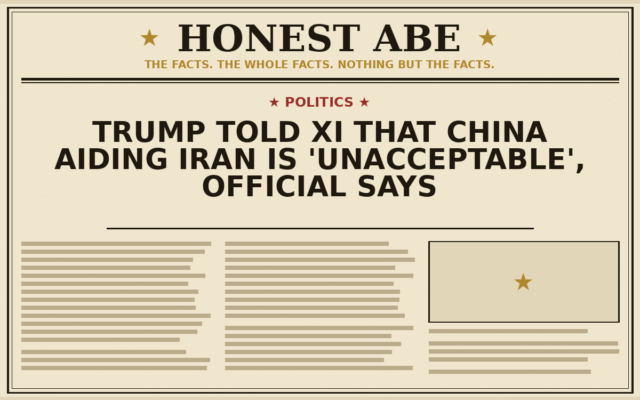 Trump Told Xi That China Aiding Iran Is ‘Unacceptable’, Official Says