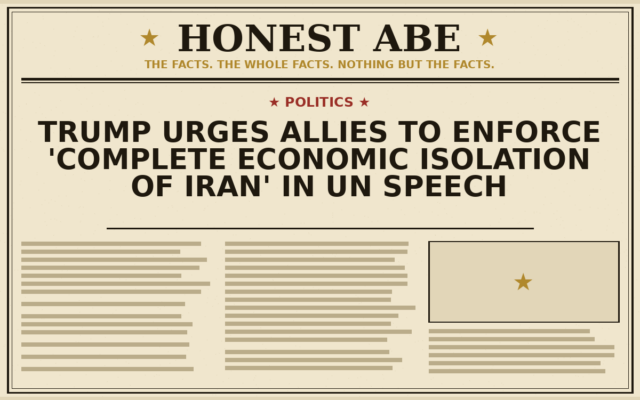 Trump Urges Allies to Enforce ‘Complete Economic Isolation of Iran’ in UN Speech