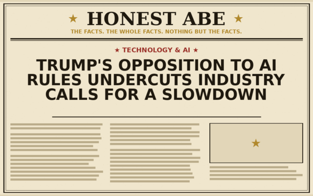 Trump’s Opposition to AI Rules Undercuts Industry Calls for a Slowdown
