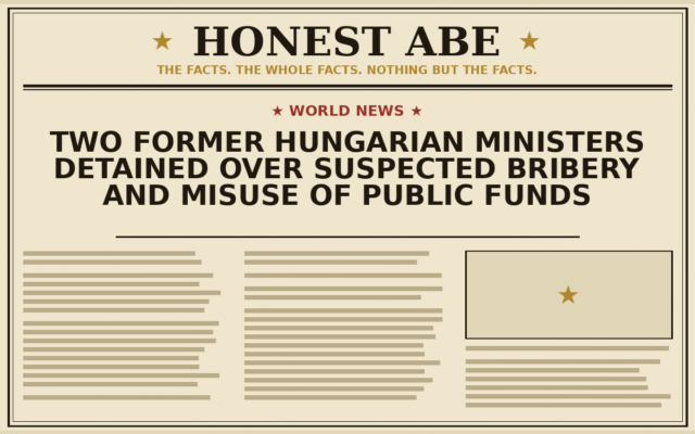 Two Former Hungarian Ministers Detained Over Suspected Bribery and Misuse of Public Funds