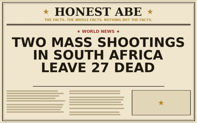 Two Mass Shootings in South Africa Leave 27 Dead