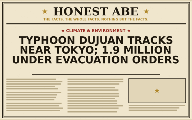 Typhoon Dujuan Tracks Near Tokyo; 1.9 Million Under Evacuation Orders