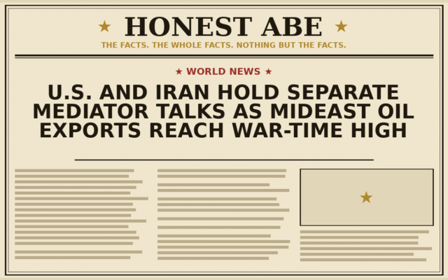 U.S. and Iran Hold Separate Mediator Talks as Mideast Oil Exports Reach War-Time High
