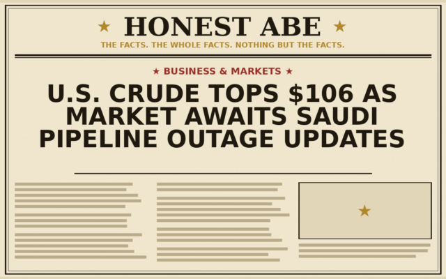 U.S. Crude Tops $106 as Market Awaits Saudi Pipeline Outage Updates
