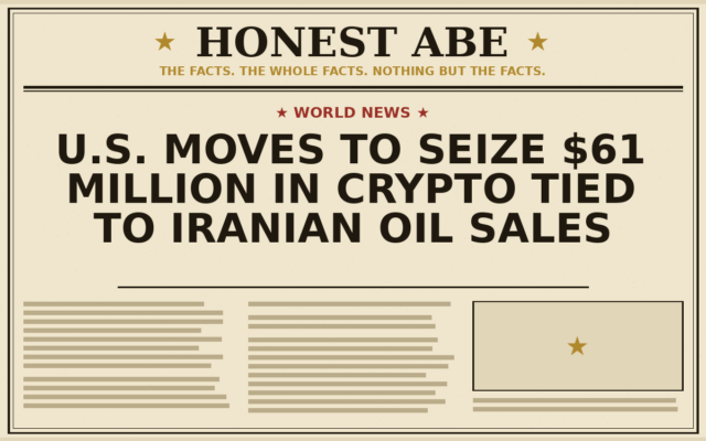 U.S. Moves to Seize $61 Million in Crypto Tied to Iranian Oil Sales