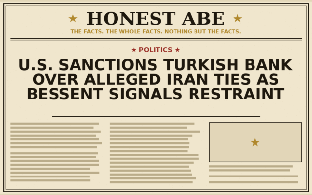 U.S. Sanctions Turkish Bank Over Alleged Iran Ties as Bessent Signals Restraint