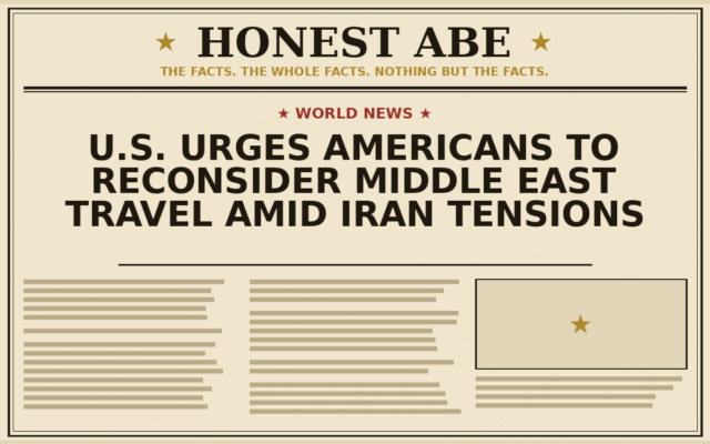 U.S. Urges Americans to Reconsider Middle East Travel Amid Iran Tensions