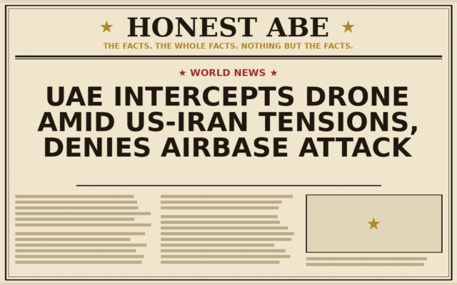 UAE Intercepts Drone Amid US-Iran Tensions, Denies Airbase Attack
