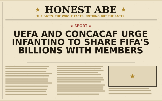 Uefa and Concacaf Urge Infantino to Share Fifa’s Billions With Members