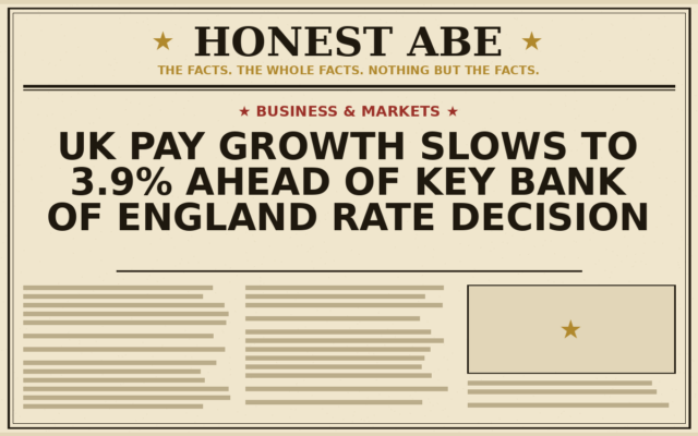 UK Pay Growth Slows to 3.9% Ahead of Key Bank of England Rate Decision