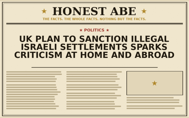 UK Plan to Sanction Illegal Israeli Settlements Sparks Criticism at Home and Abroad