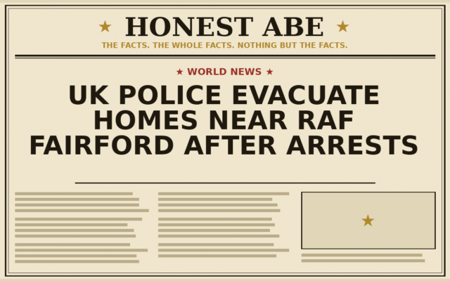 UK Police Evacuate Homes Near RAF Fairford After Arrests