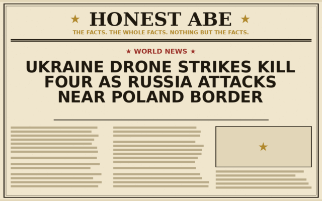 Ukraine Drone Strikes Kill Four as Russia Attacks Near Poland Border